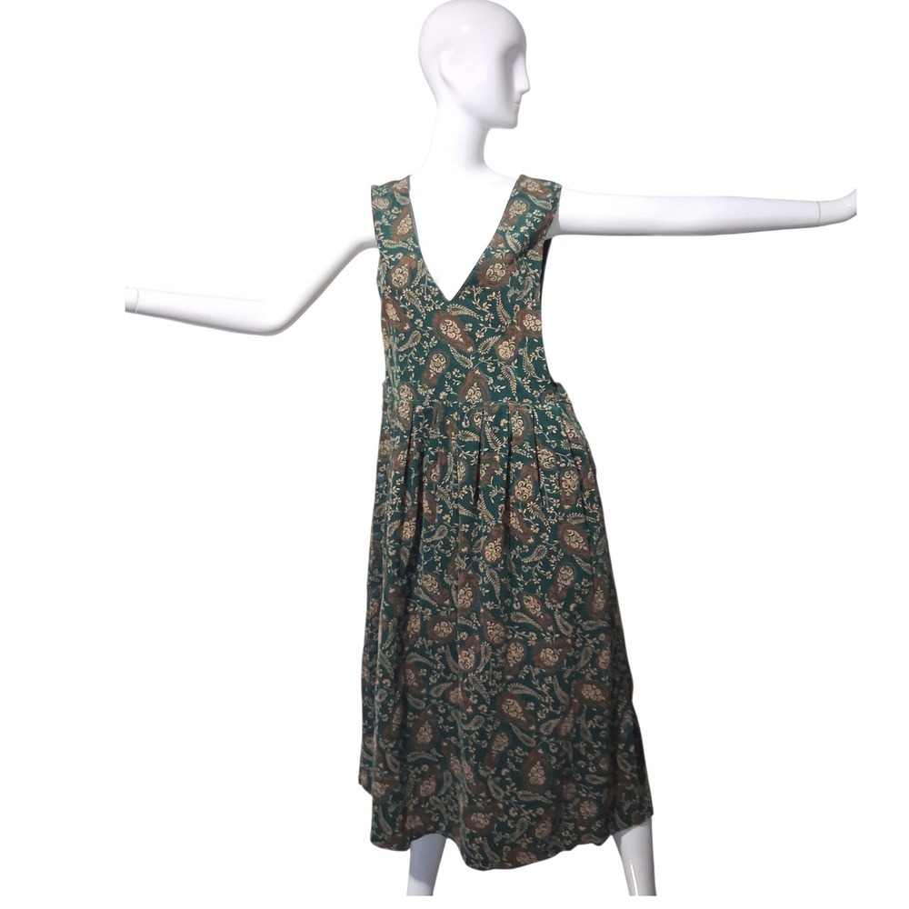 Karen‎ Scott Corduroy Paisley Womens size 14 Jumper Cottagecore Prairie Dress